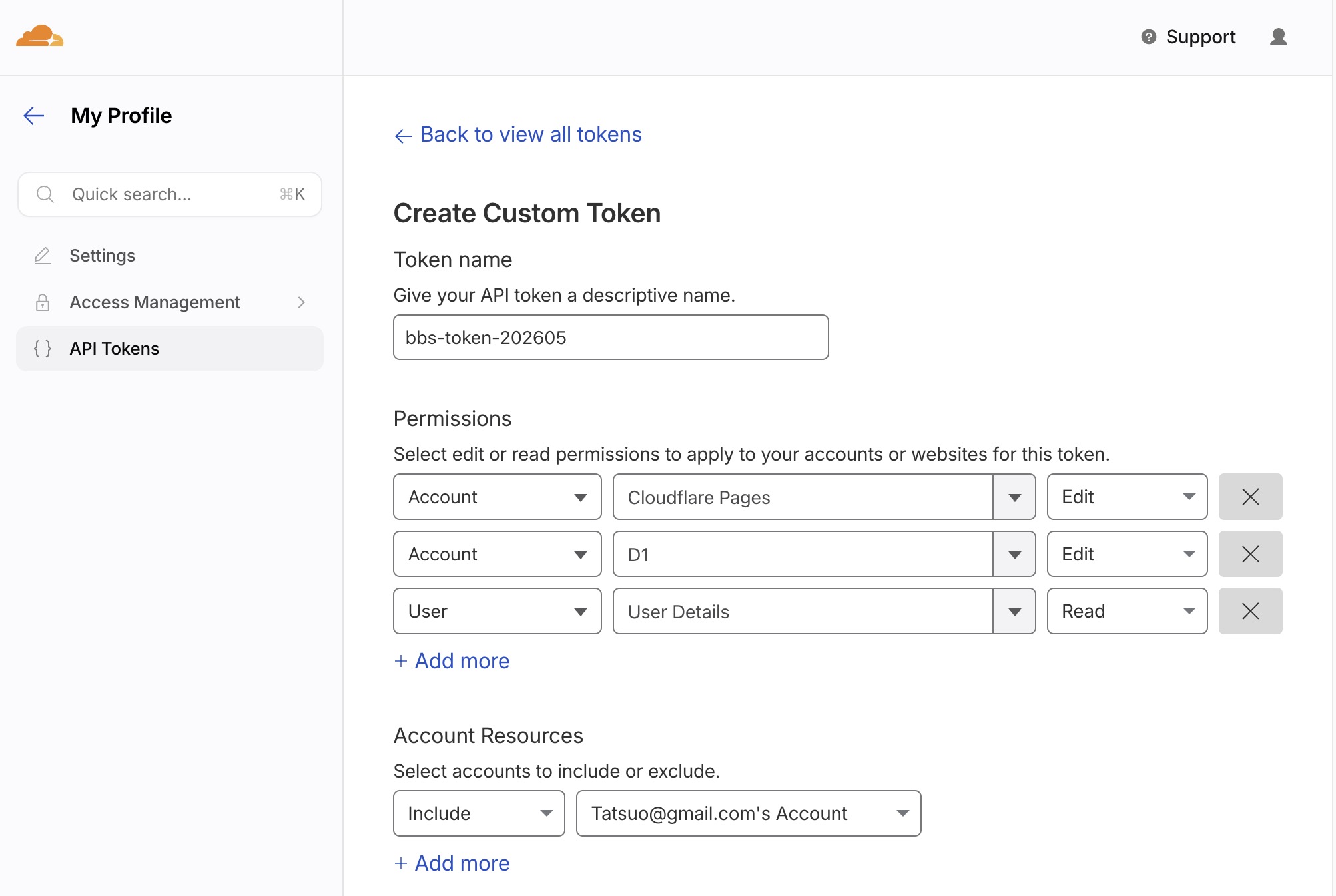 Cloudflare API Token