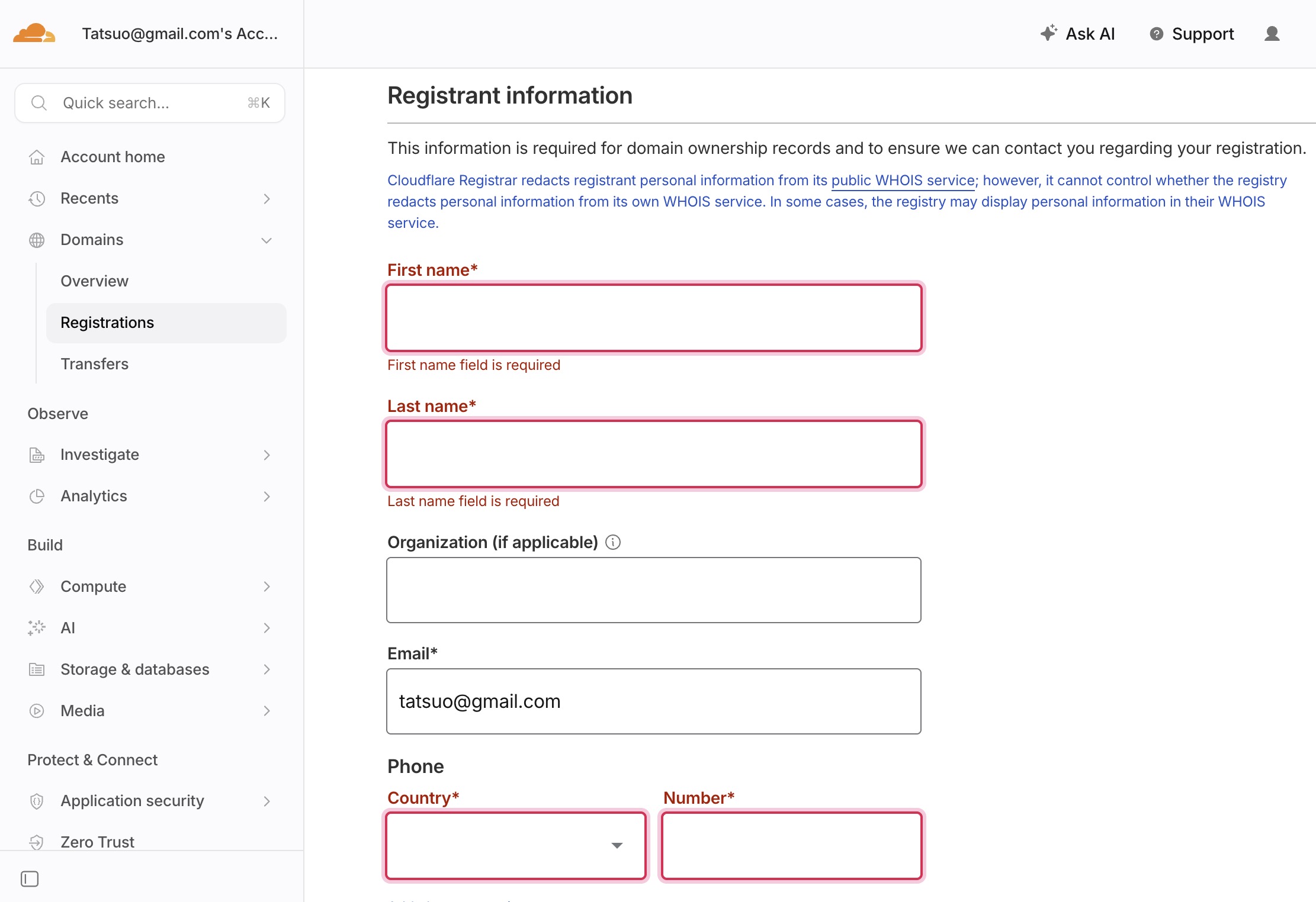 Registrant information